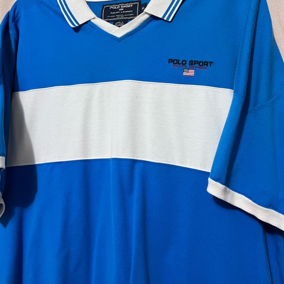 Men's Retro '90's Ralph Lauren Polo Sport Color Block Polo XL - Picture 4 of 8